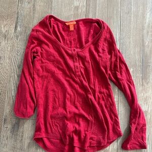 Joe Fresh Red Long Sleeve Women's Tee